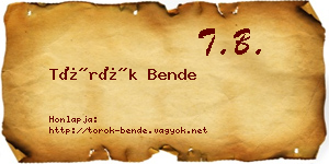 Török Bende névjegykártya