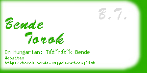 bende torok business card